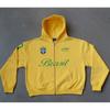 Youth Streetwear Hooded Zip-Up Sweatshirt With 3D Letter Print Loose Fit Long Sleeve Casual Pullover Teen Boys
