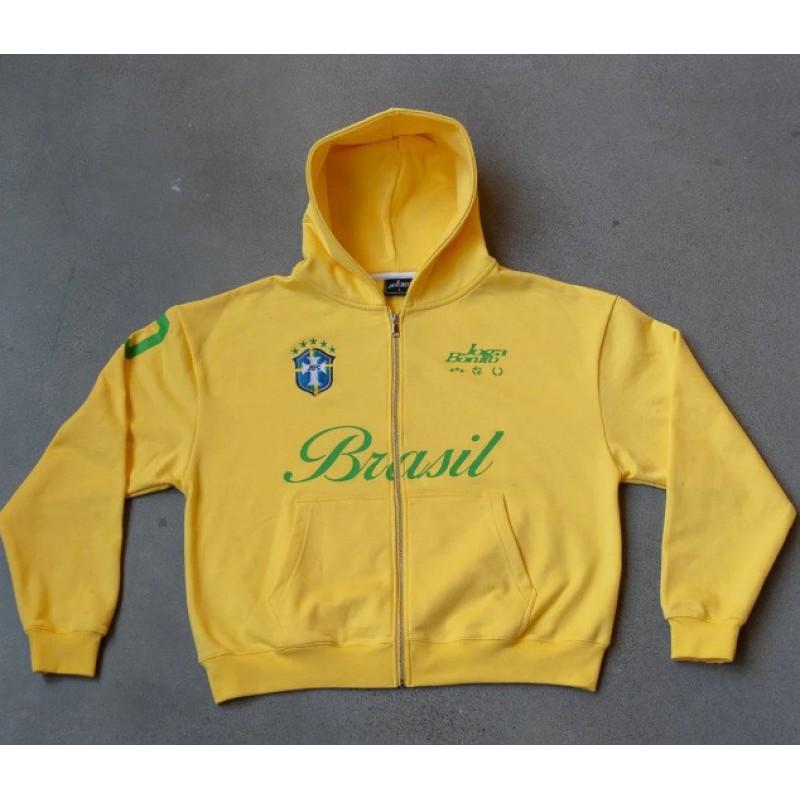 Youth Streetwear Hooded Zip-Up Sweatshirt With 3D Letter Print Loose Fit Long Sleeve Casual Pullover Teen Boys