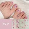 Waterproof Long Lasting ZF 3D Faux Rhinestone Stereo Pattern Finished Full Cover Toe Nail Stickers, Skin Brightening Toenail Patches