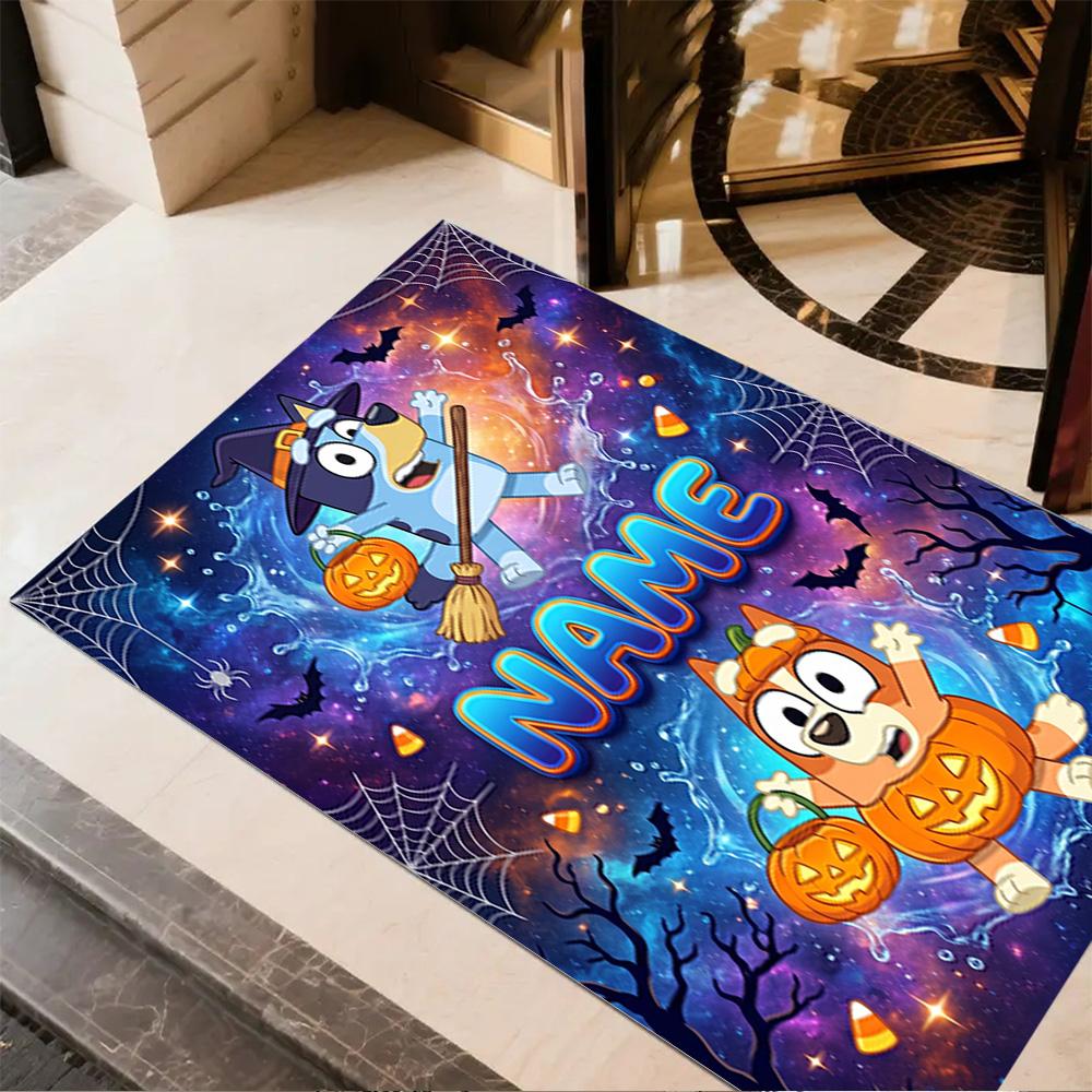Halloween Friends Trick-or-treat Personalized Text Carpet Design for Entryway Bedrooms Game Room Study room Anti-slip Rug Decorate Offices