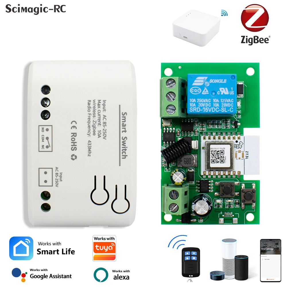 Шлюз Zigbee 3.0 12В 24В AC DC 1/2/4КН Радиочастотный Умный Переключатель WIFI Дистанционное Управление 433 10А Модуль Переключателя Реле Работает с Tuya