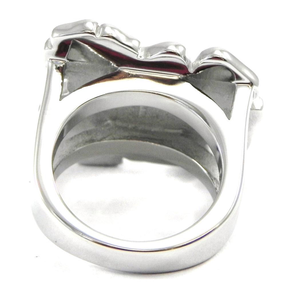 Черное стальное кольцо "Флора"