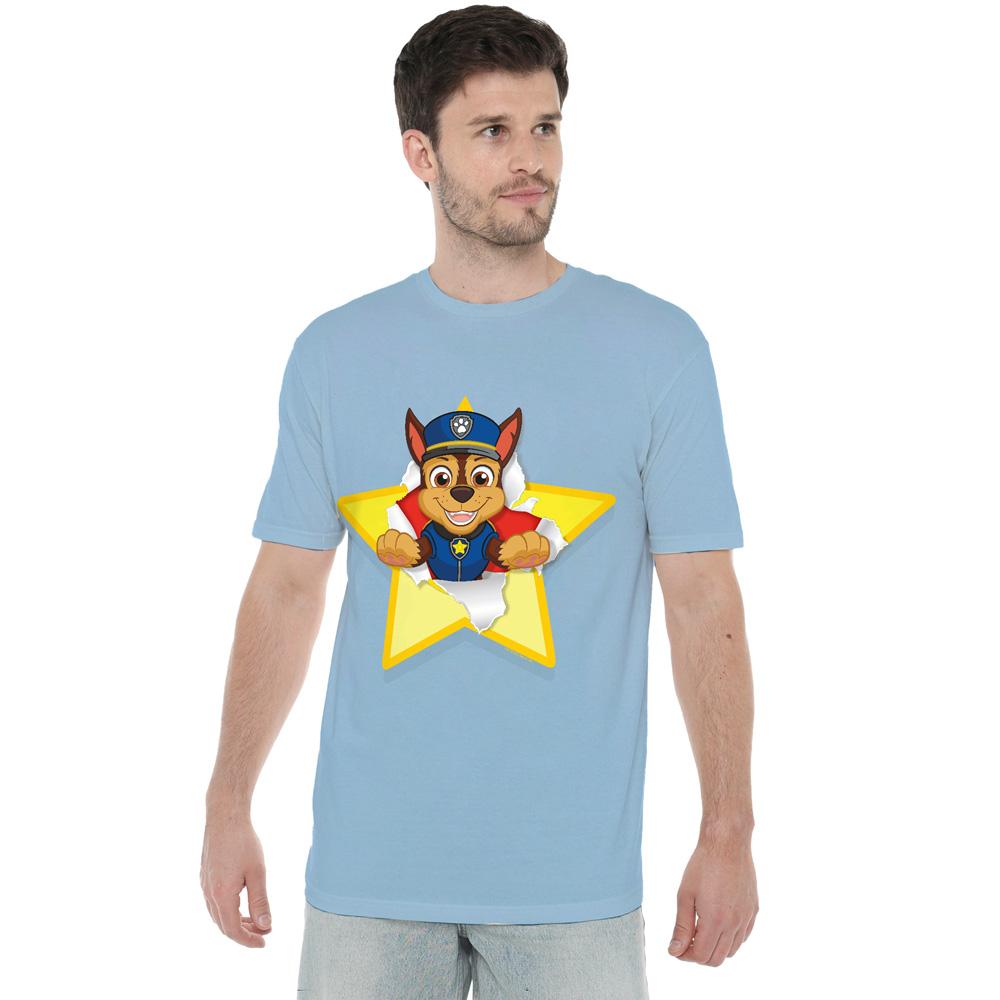 Paw Patrol Mens Chase Torn Star T-Shirt