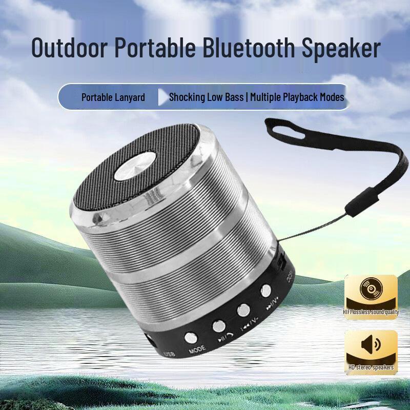 Портативная Bluetooth-колонка WS-887 со слотом для карт и сабвуфером