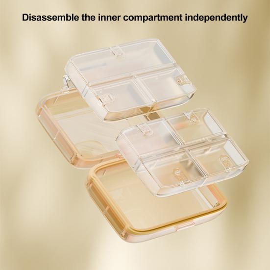 Коробка для хранения лекарств Органайзер для таблеток Большая вместимость Множество отделений Водонепроницаемый Портативный Контейнер для таблеток Дорожная таблетница