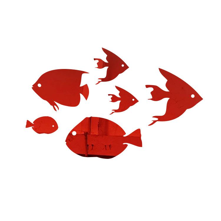 Рыбка-пузырь Океан Наклейка на стену Зеркало акриловое 3D Настенное искусство для детской комнаты и детского сада Самоклеящийся Съемный Декор