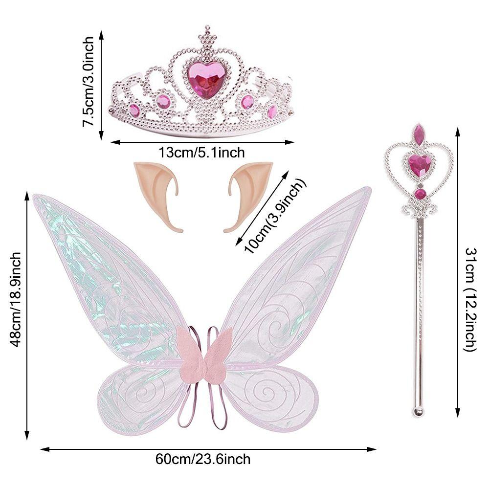 Sparkle Dress Up Props Set Princess Angel Wings with Crown Elf Ears  Costume Cosplay