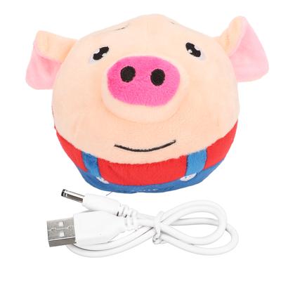 Питомец Прыгающий Мяч USB Перезаряжаемый Интерактивный Моющийся Мультяшный Поросенок Плюшевый Звук Электронная Игрушка для Собаки для Щенка