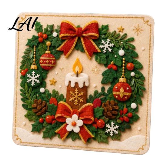 Christmas Gift Ideas for Craft Lovers DIY Magic Felt Sticker Art Kit No Sew Glue Self-Adhesive Handcrafted Decoration Sewing Set Crafts Set Holiday