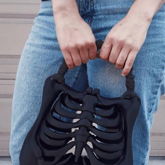 3D Printed Skeleton Bone Bag Halloween Gothic Skeleton Purse Spooky Ribcage Handbag Anatomical Dark Aesthetic Accessory