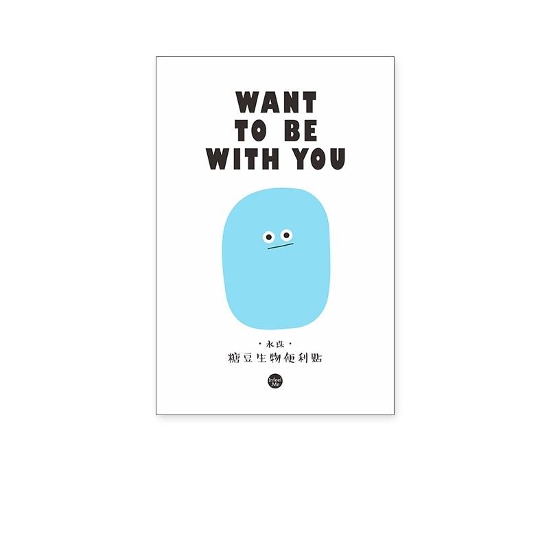 1 шт. Милый блокнот для заметок в виде конфетных бобов с мультяшными рисунками, 30 листов, липкие наклейки для дневника, планировщика