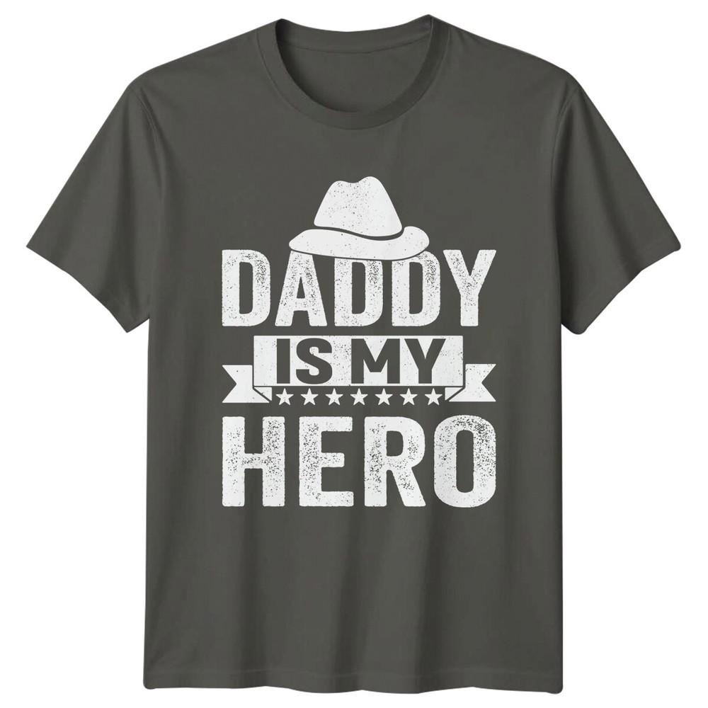Daddy Is My Hero Fathers Day TShirt Dad Hat Heroic Gift