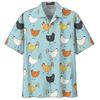 Vintage Chicken Pattern Hawaiian Shirt For Men 3D Printed Animal Rooster Short Sleeves Lapel Shirts Summer Street Button Blouses
