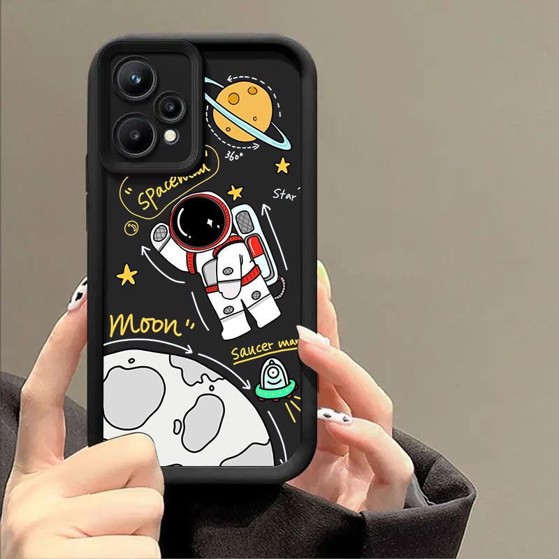 Милый Чехол для Телефона Космонавт для Realme 8 9 11 14 12 13 Pro Plus C31 C33 C35 C21Y C53 C55 C63 C65 C67 C71 C75 GT 3 6