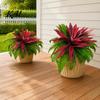 Faux Ferns for Wedding Backdrop UV-Resistant Artificial Fern And Red Dracaena Decorative Plants, Lifelike Full Lush Realistic Plastic Foliage