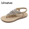 Basic Casual Elastic Band Solid Ethnic Crystal Back Strap Flat With Flip Flops Women Shoes