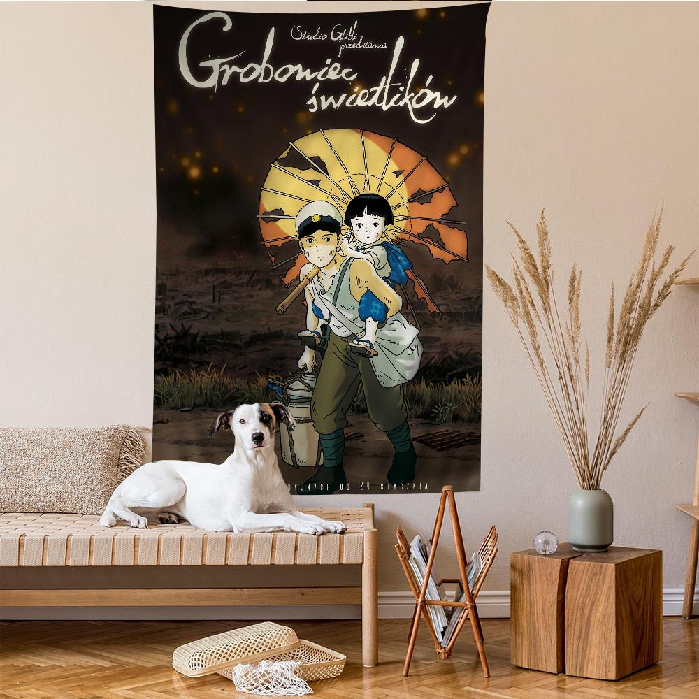 GGrave of the FFireflies Anime Tapestry Hanging Tarot Hippie Wall Rugs Dorm Home Decor