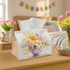 1pc Tissue Box with Floral Bouquet Design Featuring Roses, Made from Durable Fabric Suitable for Kitchen, Living Room, Bedroom, And Car, Ideal for Hom