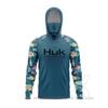Mens Quick-Dry Fishing Hoodie With Integrated Face Cover UPF50 Sun Protection Lightweight Breathable Angling Shirt