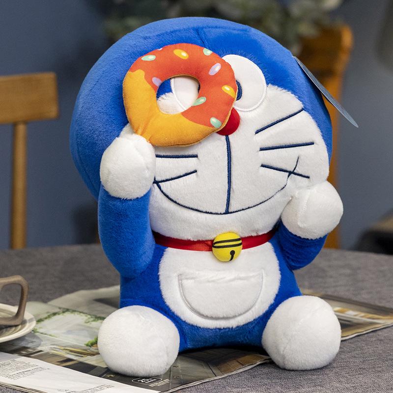 Anime Doraemon Cake Popcorn Plush Toy Kawaii Japanese Style Dessert Series Stuffed Doll Cuddly Pillow Toys Cartoon Birthday Gift