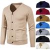 2024 Autumn New Men's Casual Thin Single Breasted Loose Solid Cardigan Sweater
