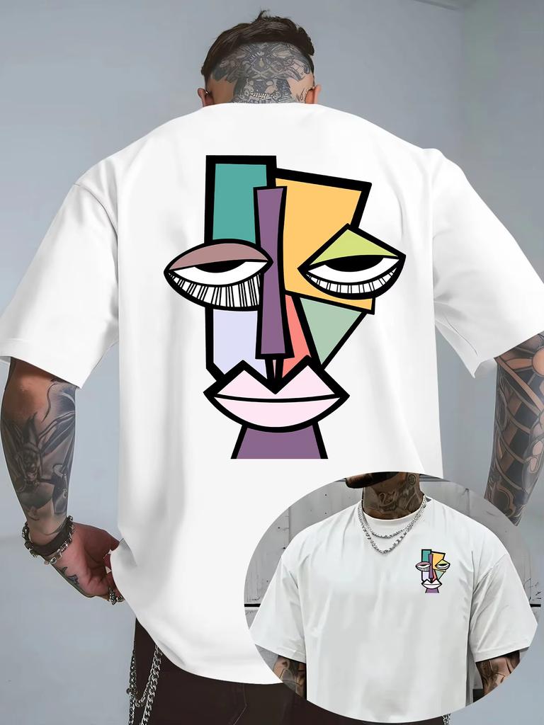 Unisex Artist TShirt Fashion 2026 Summer Daily Outdoor Sportswear Vintage Cubist Print Cotton Tees Casual Short Sleeve Unisex