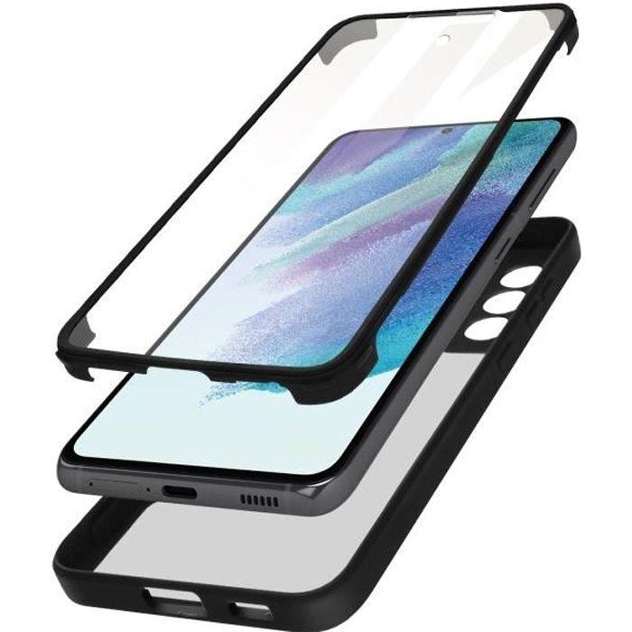 Case - AVIZAR - Samsung Galaxy S21 FE - Shockproof - Plexiglass Back - Black Contour