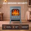 Freestanding Electric Fireplace, Electric Log Burner with LED Flame Effect, Overheating Safety System, 1000W/2000W Grey