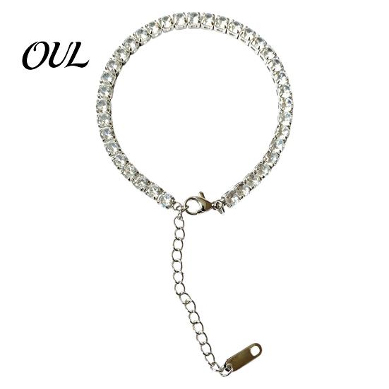 Dainty Ankle Bracelet 4mm Cubic Zirconia Classic Tennis Bracelet, Adjustable Rhinestone Anklet Length for Women, Hypoallergenic Foot Jewelry