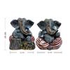 Beautiful Resin Ganesha Pair for Home Decor | Brings Prosperity - (Grey & Red, Pack of 2)