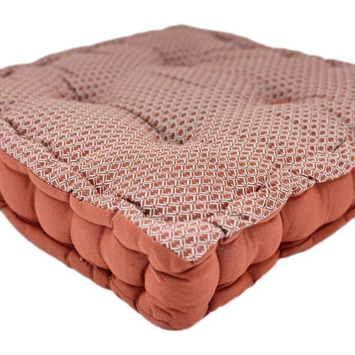 Coussin de sol "Otto" 40 x 40 x 8 cm Atmosphéra - Terracotta