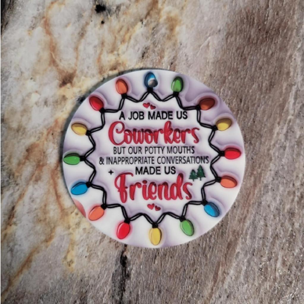 Besties Christmas Round Ornament, Best Friends Round Christmas Ornament, Personalized Keepsake Gifts (We Are More Than Friends)