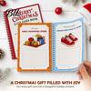 Christmas Themed Coil Bound Notebook Merry Gift Card Holder Book, DIY Spiral Party Favor Booklet, Xmas Gifts for Family, Friends, Celebrations