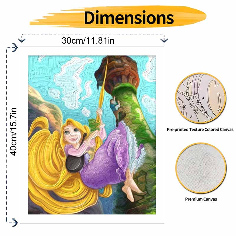 Disney Набор для рисования маслом своими руками Рапунцель из мультфильма Запутанные Декор стены дома Ручная работа Подарок Раскрашивание по номерам Творческий набор для поделок