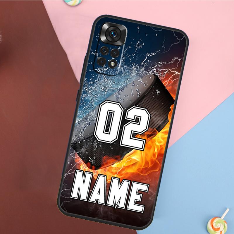 ПЕРСОНАЛИЗИРОВАННЫЙ НОМЕР Хоккейный БАСКЕТБОЛЬНЫЙ Чехол Для Xiaomi Redmi Note 11 Pro 11S 8 9 12 10 Pro 10S 9S Redmi 10 12C 9C 10C Задняя Крышка