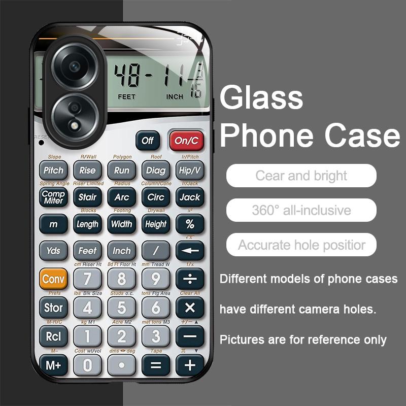 Забавный чехол для телефона из закаленного стекла с рисунком калькулятора для OPPO Realme 13 Pro Plus 12 11 10 9i C55 X7 GT Neo 2 3T Жесткий чехол