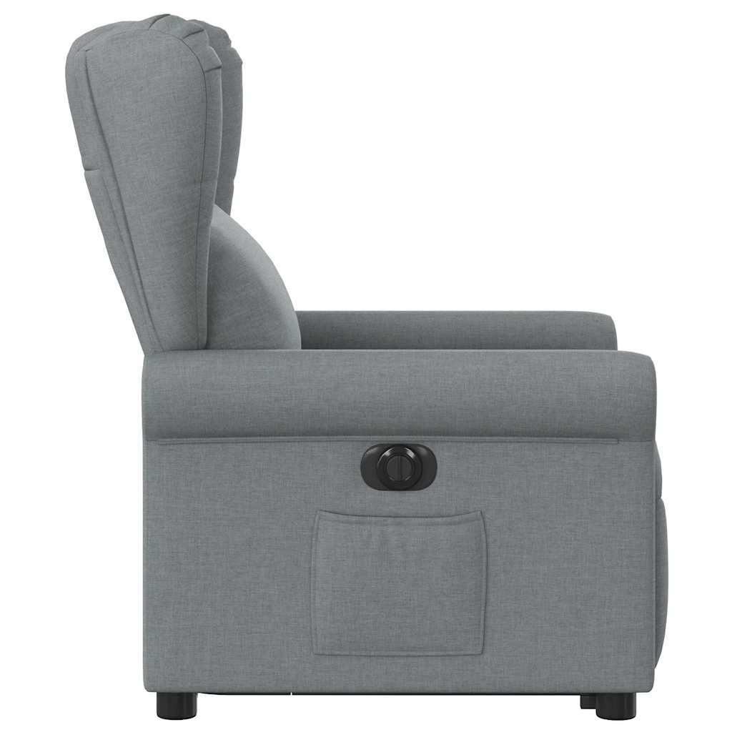 Electric Recliner Chair with Rising Function Light Grey Fabric