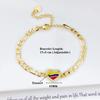 Classic Enamel Art Gold Plated Mexico Colombia Flag Adjustable Bracelet for Men Women Holiday Anniversary Jewelry Fine Gift