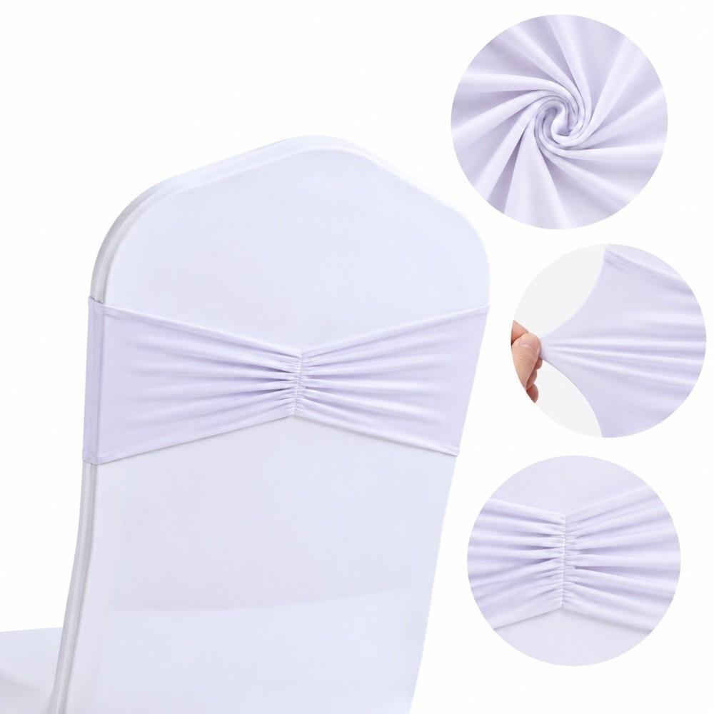 5pcs No Tie Chair Sashes Spandex Material Spandex Chair Sashes Chair Cover Decor Bands For Wedding