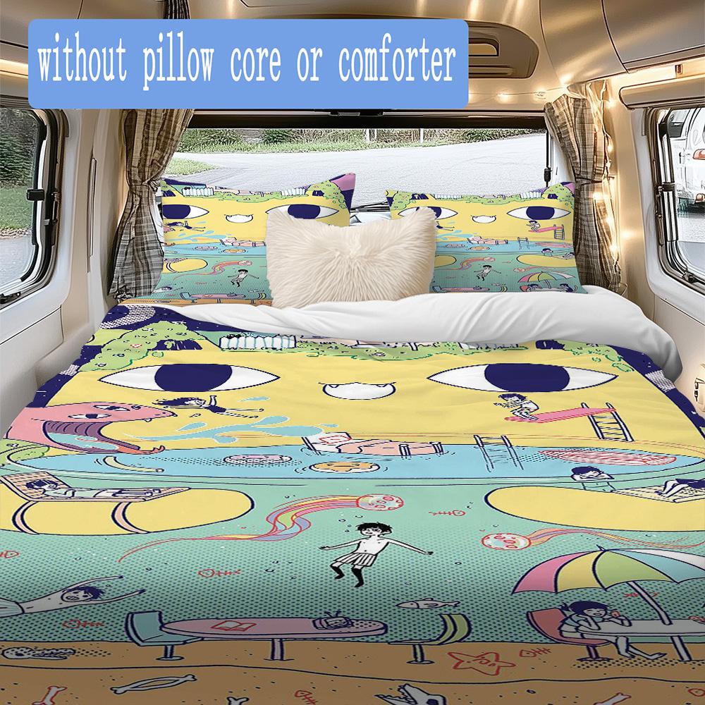 OMORI Theme Pattern Bedding,Quilt Set Quilt Cover Pillowcase Home Birthday Gift (1*duvet cover+2*pillowcase,without core)XSJT0917169