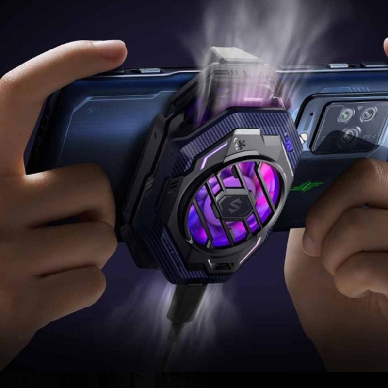Радиатор Black-Shark 3Pro, универсальный охлаждающий вентилятор для мобильного телефона, 7 лопастей, 20 Вт, полупроводниковый задний зажим, радиатор с подсветкой RGB