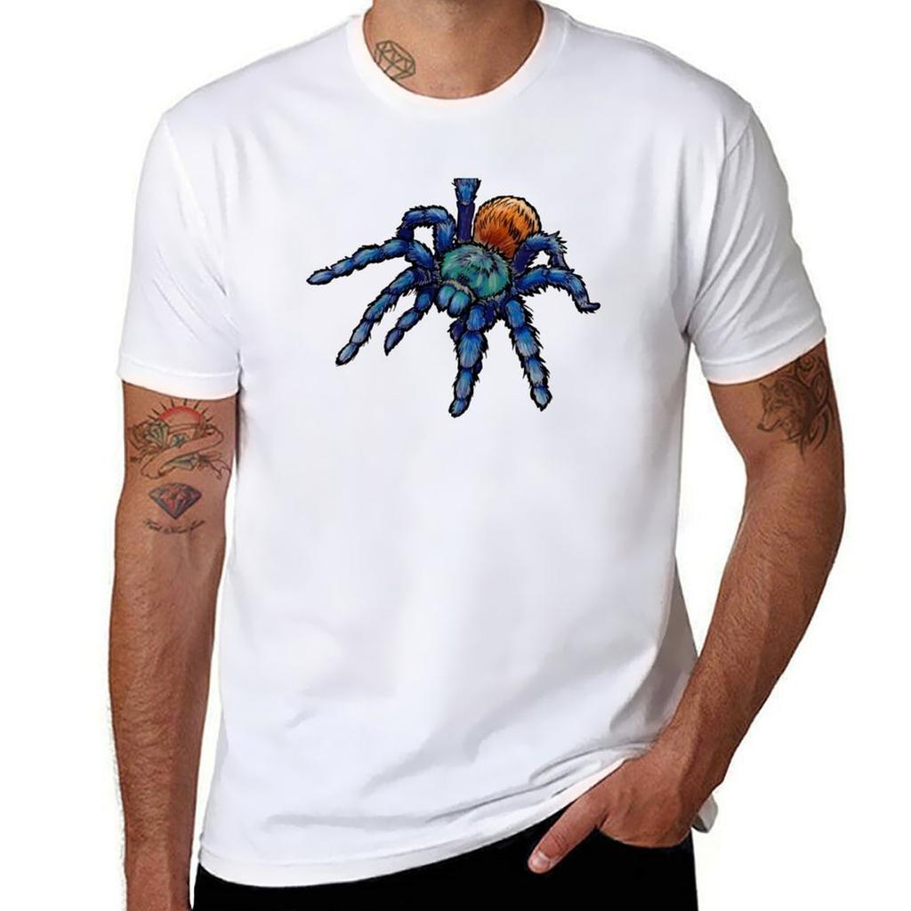 Greenbottle Blue Tarantula with Black Outline TShirt Active Wear Sports TShirt for Unisex