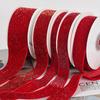 Red Gold Silk Velvet Ribbon for DIY Hair Accessories - Sizes: 0.6CM, 1CM, 2CM, 2.5CM, 3.8CM