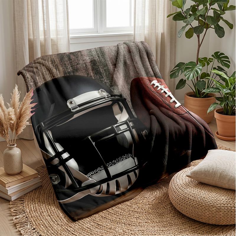 Football Equipment Still Life Theme blanket Lightweight Warm Flannel Blanket Decorative Throw Blanket for Home Decoration