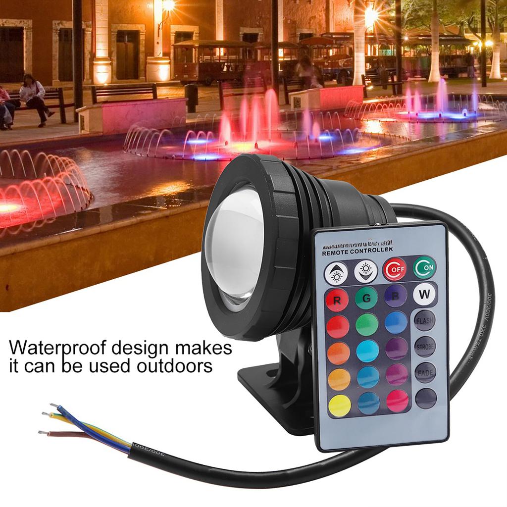 RGB LED Underwater Light Waterproof Multi color Outdoor Garden Spotlight AC/DC 12V  black