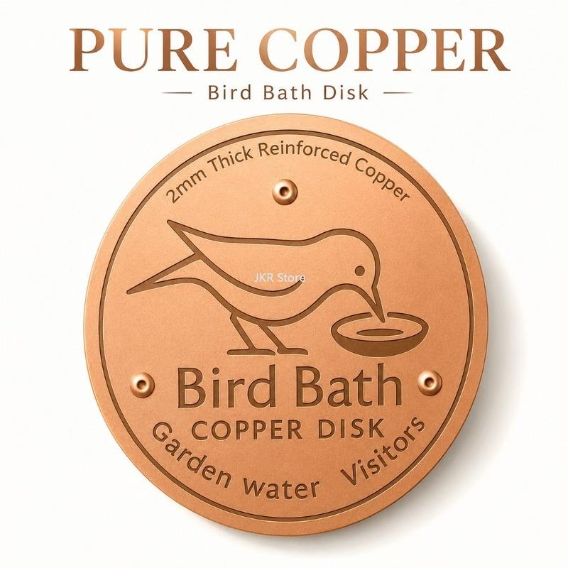 Copper Bird Bath Cleaner Disc Metal Water Purification Disk for Outdoor Garden Bird Bowl Fountain Basin Patio Yard Accessories
