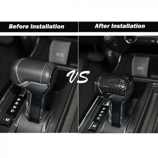 Carbon Fiber Gear Shift Knob Head Cap Decor Cover Trim For Ford F-150 F150 +