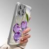Фиолетовый кристалл с узором вишни Стеклянный чехол для телефона для Samsung Galaxy A07 A16 A55 A56 A35 A34 A54 A25 A05S A04E A73 A53 A33 4G 5G