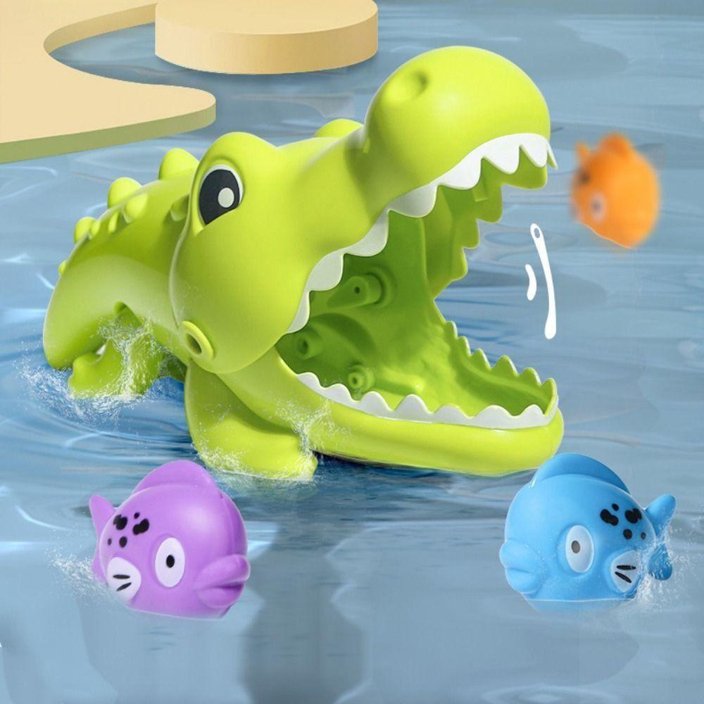 Multiple Types Water Playing Toys Eating Small Fish Crocodile Water Toy Bathroom Bathing Toy Kids
