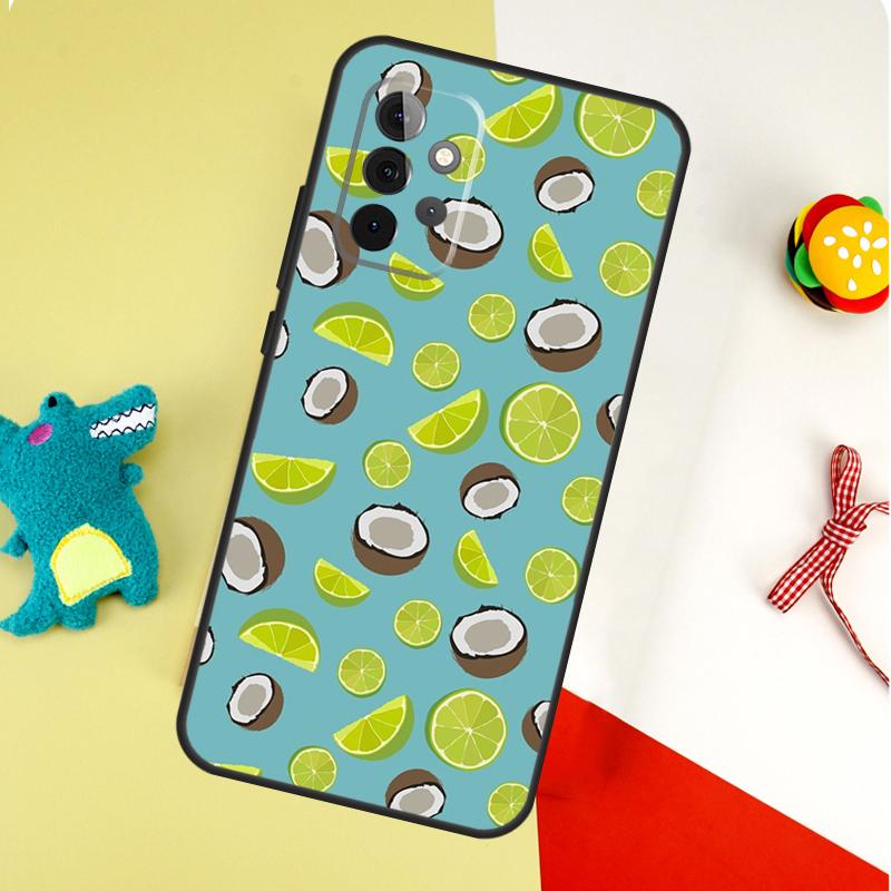 Летние Фрукты Кокос Для Samsung Galaxy A53 A33 A13 A54 A34 A14 A55 A35 A15 A05 A06 A16 A22 A32 A52 Чехол для Телефона